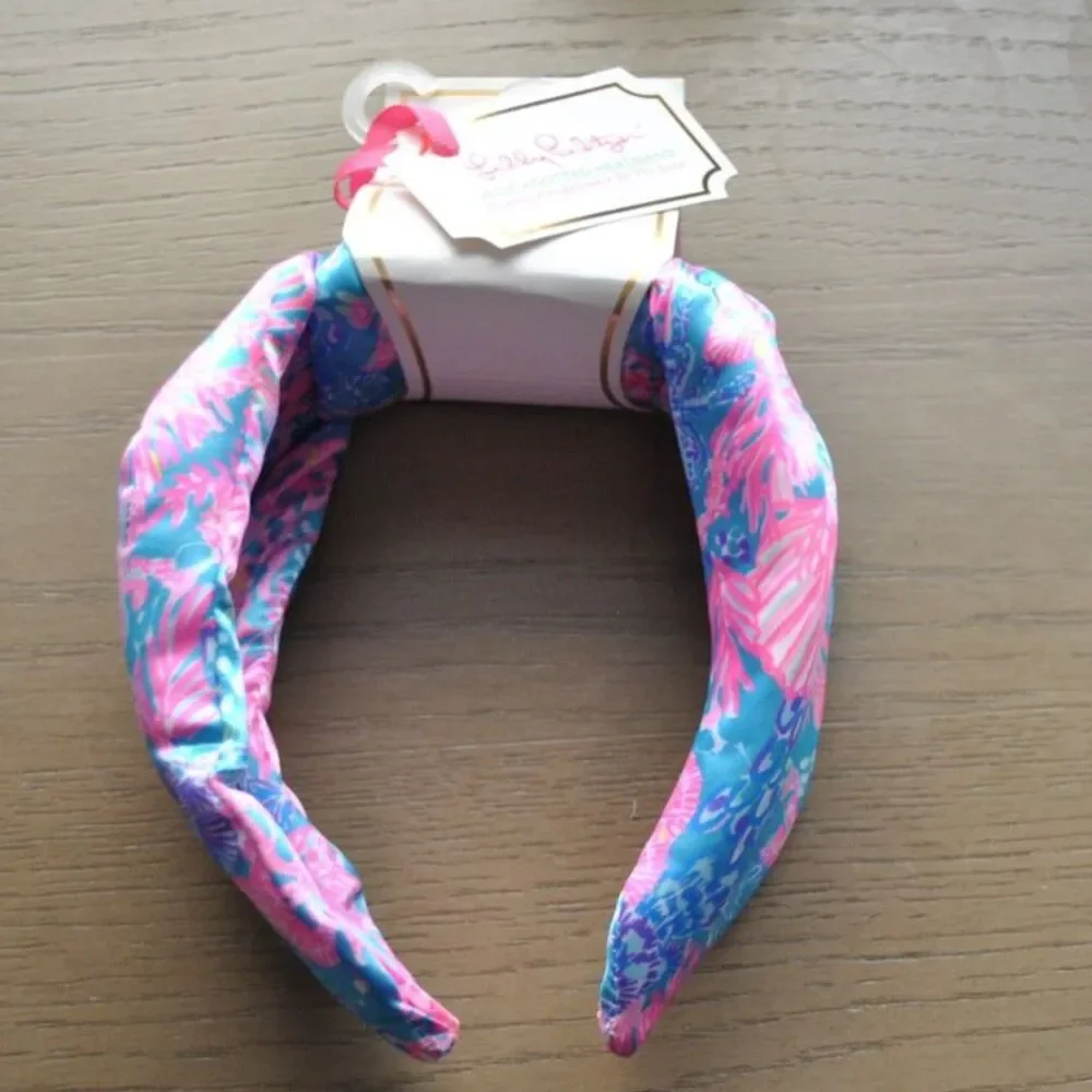 Lilly Pulitzer wide Knotted Satin Headband New